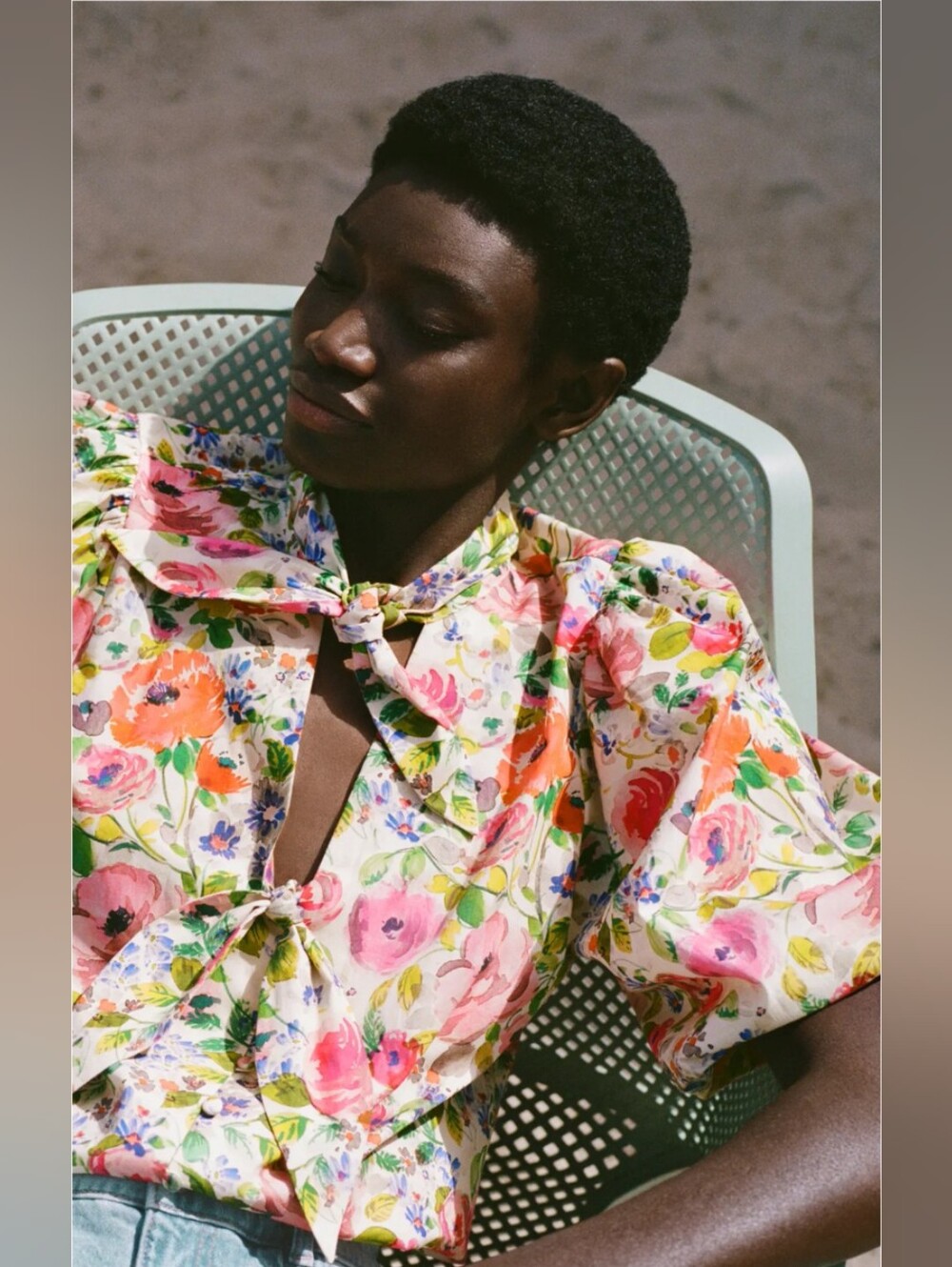 ZARA Floral Bow Print Shirt